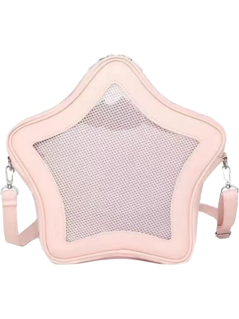 Women's Pink PU Leather Aesthetic Cute Lightweight Star Shape Handbag